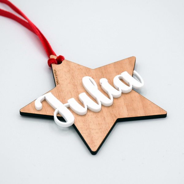 Bola Navidad personalizada estrella con relieve