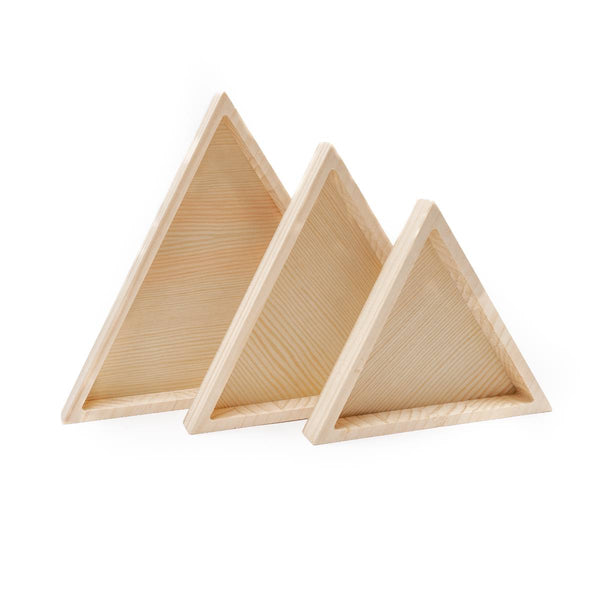 Bandeja de madera triángulo